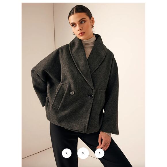 Commense Tweed Pockets Loose Coat Sz S - Picture 6 of 7